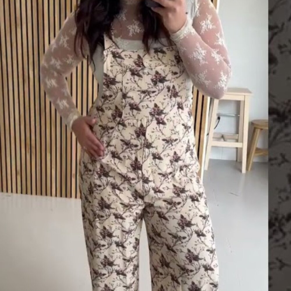 The Marena Patterned Jumpsuit in Cream Floral